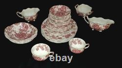 Vintage 38 Pcs Johnson Brothers English Pink Chippendale Porcelain China England