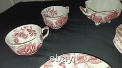 Vintage 38 Pcs Johnson Brothers English Pink Chippendale Porcelain China England