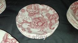 Vintage 38 Pcs Johnson Brothers English Pink Chippendale Porcelain China England