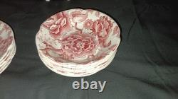 Vintage 38 Pcs Johnson Brothers English Pink Chippendale Porcelain China England