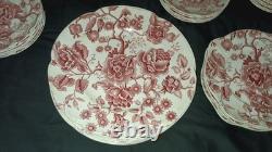 Vintage 38 Pcs Johnson Brothers English Pink Chippendale Porcelain China England