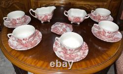 Vintage 48 Pcs Johnson Brothers English Pink Chippendale Porcelain China England