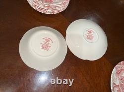 Vintage 48 Pcs Johnson Brothers English Pink Chippendale Porcelain China England