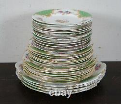 Vintage 61 Pc Paragon Rockingham Green Floral China Dinnerware Set England