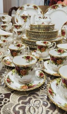 Vintage 87-pc Royal Albert Old Country Roses Dinnerware Set For 8 England
