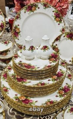 Vintage 87-pc Royal Albert Old Country Roses Dinnerware Set For 8 England