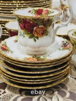 Vintage 87-pc Royal Albert Old Country Roses Dinnerware Set For 8 England