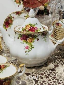 Vintage 87-pc Royal Albert Old Country Roses Dinnerware Set For 8 England