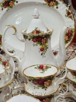 Vintage 87-pc Royal Albert Old Country Roses Dinnerware Set For 8 England