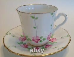 Vintage Adderly England Bone China Flowers Vines Chocolate Set Coffee Pot Cups