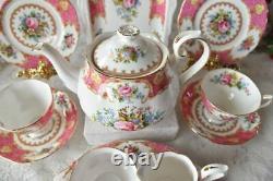 Vintage Art Porcelain Royal Albert Lady Carlyle Tea Set Bone China England For 2