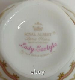 Vintage Art Porcelain Royal Albert Lady Carlyle Tea Set Bone China England For 2