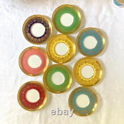 Vintage Aynsley Demitasse Cup & Saucer Gold Kenilworth Bone China Set of 9