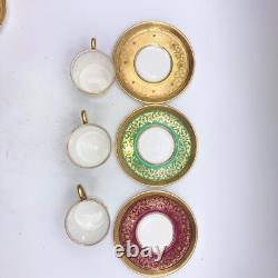 Vintage Aynsley Demitasse Cup & Saucer Gold Kenilworth Bone China Set of 9