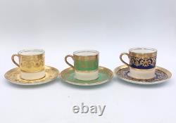 Vintage Aynsley Demitasse Cup & Saucer Gold Kenilworth Bone China Set of 9