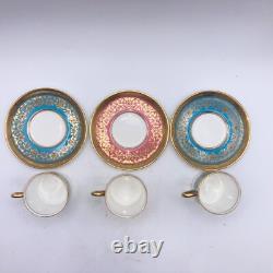 Vintage Aynsley Demitasse Cup & Saucer Gold Kenilworth Bone China Set of 9