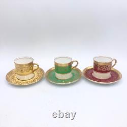 Vintage Aynsley Demitasse Cup & Saucer Gold Kenilworth Bone China Set of 9