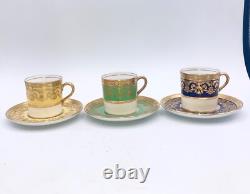 Vintage Aynsley Demitasse Cup & Saucer Gold Kenilworth Bone China Set of 9