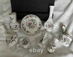 Vintage Aynsley Pembroke Bone High End China England Blue Bird Set Of 8