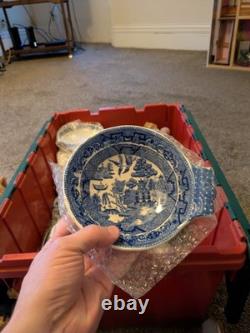 Vintage Blue & White Wedgwood 44-Piece Tea Set & Dining Set England Fine Chi