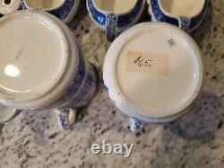 Vintage Blue Willow China pieces (pitchers salt pep egg cups gravy sugar coffee)