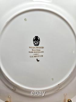 Vintage Bone China Bread and Butter Set for 6 Wedgwood England Lichfield Gold