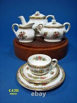 Vintage COALPORT China Miniatures 8pc MING ROSE TEA SET. Attractive Mini