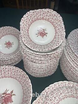 Vintage China JOHNSON BROS BROTHERS Rose Bouquet Pink Set. 110 Pieces