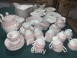 Vintage China JOHNSON BROS BROTHERS Rose Bouquet Pink Set. 110 Pieces