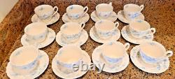 Vintage China Set of 12 Cups & Saucers by Myott Staffordshire made in England