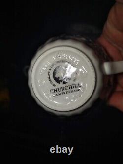 Vintage Churchill Chelsea Black toile, complete 8 piece setting minus 2 cups
