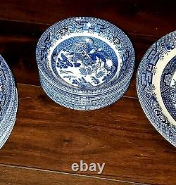 Vintage Churchill England Willow China Dishware 17pcs Set Great Condition