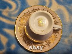 Vintage Clare Bone China Tea Cup & Saucer Set England Gold Filigree