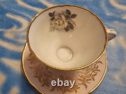 Vintage Clare Bone China Tea Cup & Saucer Set England Gold Filigree