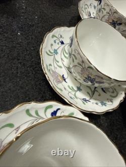 Vintage Coalport Bone China cup & saucer #9595 FANFARE England Lot Of 8