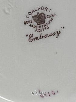 Vintage Coalport Embassy Bone China Ten (7-pc) Place Settings + Platter EUC