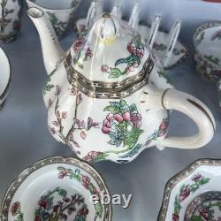 Vintage Coalport Indian Tree Bone China Set of 14, Saucers & Creamer England