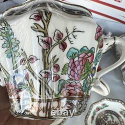 Vintage Coalport Indian Tree Bone China Set of 14, Saucers & Creamer England