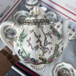 Vintage Coalport Indian Tree Bone China Set of 14, Saucers & Creamer England
