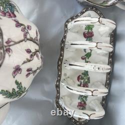 Vintage Coalport Indian Tree Bone China Set of 14, Saucers & Creamer England
