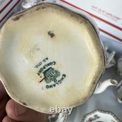 Vintage Coalport Indian Tree Bone China Set of 14, Saucers & Creamer England