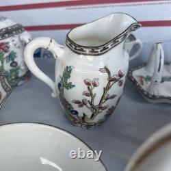 Vintage Coalport Indian Tree Bone China Set of 14, Saucers & Creamer England