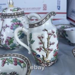 Vintage Coalport Indian Tree Bone China Set of 14, Saucers & Creamer England