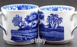 Vintage Copeland Spode Blue White Bone China Tower Blue 8 Cup and Saucer Sets