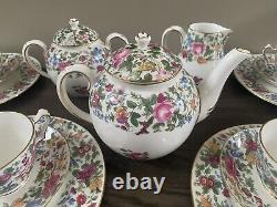 Vintage Crown Staffordshire Bone China Tea Set Made in England Complete