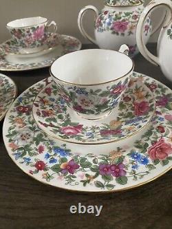 Vintage Crown Staffordshire Bone China Tea Set Made in England Complete