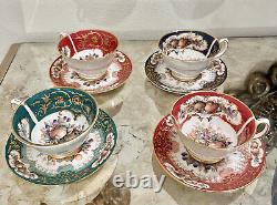 Vintage Duchess Fine Bone China Chatsworth Teacups & Saucers Made In England Set
