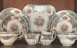 Vintage EB Foley Bone China'Montrose Blue' Made in England Tea Set