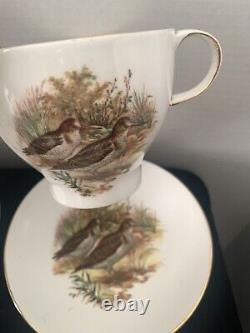 Vintage Elizabethan Fine Bone China England Tea Cup and Saucer 4 Sets Pheasants
