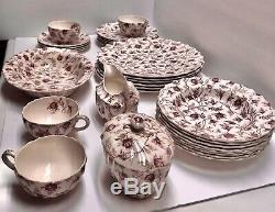 Vintage England Copeland Spode Rosebud Chintz China Dinnerware Set (30) Piceces